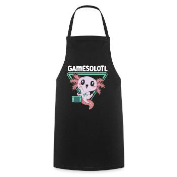 Gamesolotl Videospiel Axolotl Wassertier Gamer - Kochschürze - Schwarz - Vorne - AI Model Male 185 dark (185cm)