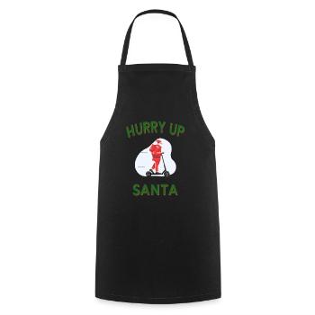 Hurry up Santa Christmas xmas - Kochschürze - Schwarz - Vorne - AI Model Male 185 dark (185cm)
