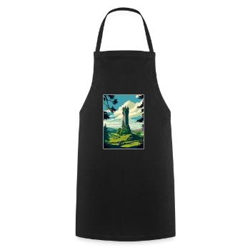 Wallace Monument Schottland Vintage Reiseposter - Kochschürze - Schwarz - Vorne - AI Model Male 185 dark (185cm)
