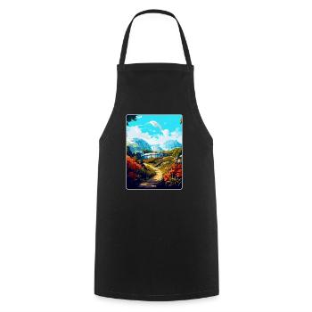 Eden Project England Uk Travel Poster Souvenir WPA - Cooking Apron - black - Front - AI Model Male 185 dark (185cm)