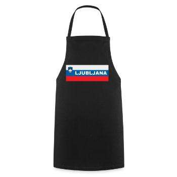 Ljubljana City in Slovenian Flag - Cooking Apron - black - Front - AI Model Male 185 dark (185cm)