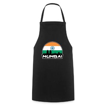 Mumbai Indien Flagge Skyline Silhouette Reisen - Kochschürze - Schwarz - Vorne - AI Model Male 185 dark (185cm)