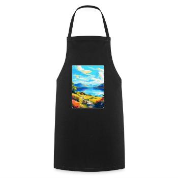 Loch Lomond National Park Travel Poster Souvenir - Cooking Apron - black - Front - AI Model Male 185 dark (185cm)