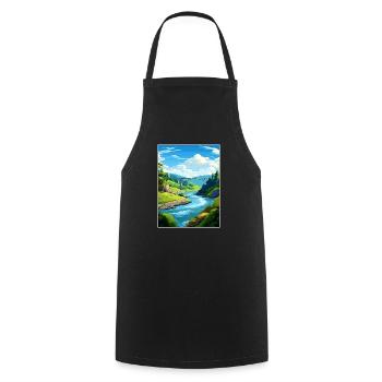 Tal der Giganten Baumwipfelpfade Reiseposter - Kochschürze - Schwarz - Vorne - AI Model Male 185 dark (185cm)