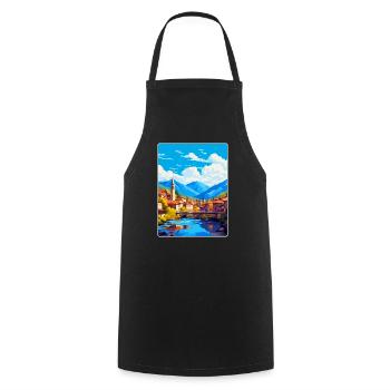 Sarajevo Bosnien Herzegowina Vintage Reiseposter - Kochschürze - Schwarz - Vorne - AI Model Male 185 dark (185cm)