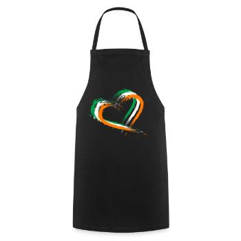 Herz Bürste Flagge Irland Fahne Farben Design - Kochschürze - Schwarz - Vorne - AI Model Male 185 dark (185cm)