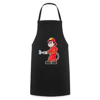 Sapeur pompier - Tablier de cuisine - noir - Devant - AI Model Male 185 dark (185cm)