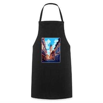 Weimar Germany Vintage Travel Poster Souvenir WPA - Cooking Apron - black - Front - AI Model Male 185 dark (185cm)