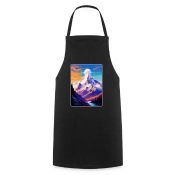 Mont Blanc Mountain Europe Vintage Poster de voyage - Tablier de cuisine - noir - Devant - AI Model Male 185 dark (185cm)