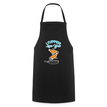Knuspriger Eierkuchen Baconherz - Kochschürze - Schwarz - Vorne - AI Model Male 185 dark (185cm)