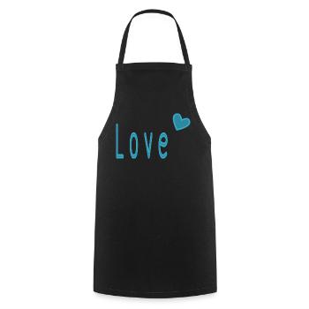 VALENTINSTAG. ICH LIEBE DICH. ICH LIEBE DICH. LIEBE. LIEBE - Kochschürze - Schwarz - Vorne - AI Model Male 185 dark (185cm)