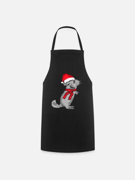 Verschmuste Chinchilla Weihnachtszeit - Kochschürze - Schwarz