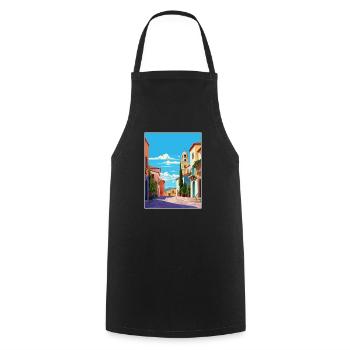Andalusien Spanien Vintage Reiseplakat WPA Souvenir - Kochschürze - Schwarz - Vorne - AI Model Male 185 dark (185cm)