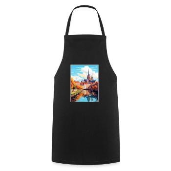 Amiens Frankreich Vintage Reiseposter WPA Souvenir - Kochschürze - Schwarz - Vorne - AI Model Male 185 dark (185cm)