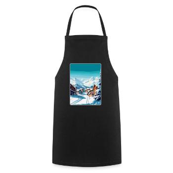 Val Thorens Frankreich Vintage Reiseplakat Souvenir - Kochschürze - Schwarz - Vorne - AI Model Male 185 dark (185cm)