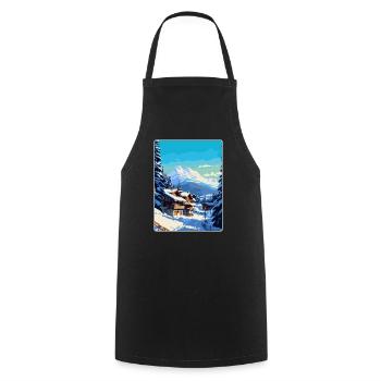 Megève France Affiche de voyage vintage WPA Souvenir - Tablier de cuisine - noir - Devant - AI Model Male 185 dark (185cm)