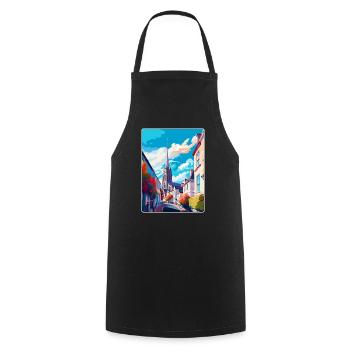 Truro England UK Vintage Reiseposter Wandkunst - Kochschürze - Schwarz - Vorne - AI Model Male 185 dark (185cm)