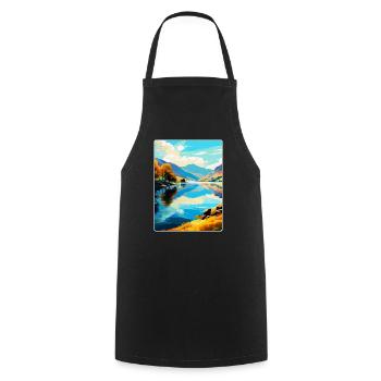 Ullswater Lake District Travel Poster Souvenir WPA - Cooking Apron - black - Front - AI Model Male 185 dark (185cm)