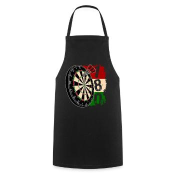 Dart Klassiker - 180 - Dartfan - Dartspieler - Kochschürze - Schwarz - Vorne - AI Model Male 185 dark (185cm)