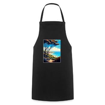 Carpinteria Bluffs Kalifornien Reiseposter - Kochschürze - Schwarz - Vorne - AI Model Male 185 dark (185cm)