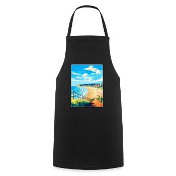 Bournemouth Dorset Vintage Travel Poster Souvenir - Cooking Apron - black - Front - AI Model Male 185 dark (185cm)