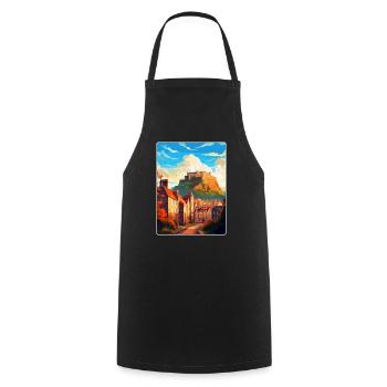 Edinburgh Schottland Großbritannien Reiseposter Souvenir WPA - Kochschürze - Schwarz - Vorne - AI Model Male 185 dark (185cm)