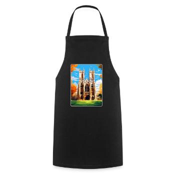 Westminster Abbey London England Uk Travel Poster - Cooking Apron - black - Front - AI Model Male 185 dark (185cm)