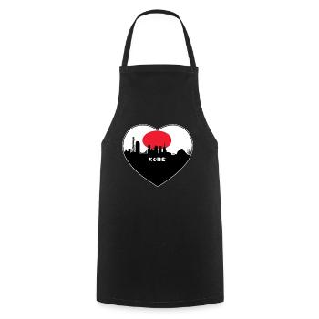 Kobe Japan Flagge Skyline Reise Souvenir - Kochschürze - Schwarz - Vorne - AI Model Male 185 dark (185cm)