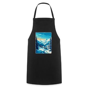 Verbier Schweiz Vintage Reiseplakat Souvenir - Kochschürze - Schwarz - Vorne - AI Model Male 185 dark (185cm)
