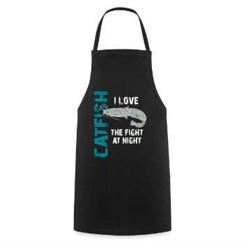 Catfish Fishing Sport Fishing Strong Fish - Cooking Apron - black - Front - AI Model Male 185 dark (185cm)