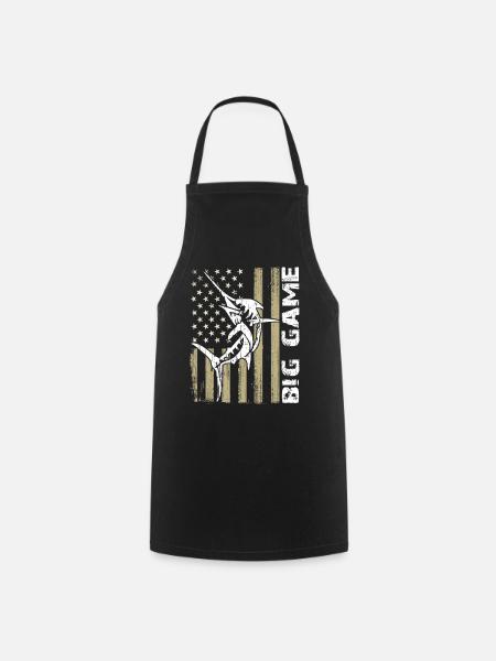 Springender Marlin mit US Flagge Hochseefischen - Kochschürze - Schwarz
