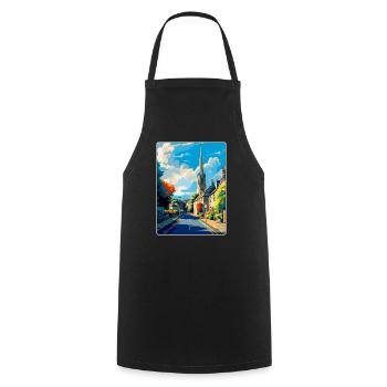 Stow On The Wold Angleterre Royaume-Uni Voyage Affiche Souvenir - Tablier de cuisine - noir - Devant - AI Model Male 185 dark (185cm)