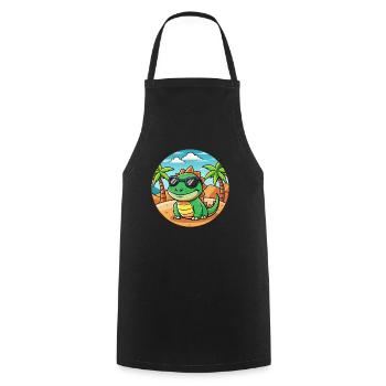 Lizard Lustige Cartoon Sommer Strand Sonnenbrille - Kochschürze - Schwarz - Vorne - AI Model Male 185 dark (185cm)
