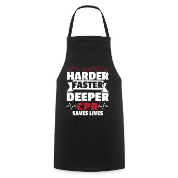 Harder Faster Deeper CPR Rettet Leben Rettungsdien - Kochschürze - Schwarz - Vorne - AI Model Male 185 dark (185cm)