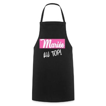 FUTURE MARIEE. EVJF. MARIEE. TEAM. TEAM MARIEE - Tablier de cuisine - noir - Devant - AI Model Male 185 dark (185cm)