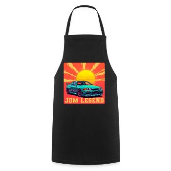 JDM Legend Sonnenaufgang - Kochschürze - Schwarz - Vorne - AI Model Male 185 dark (185cm)
