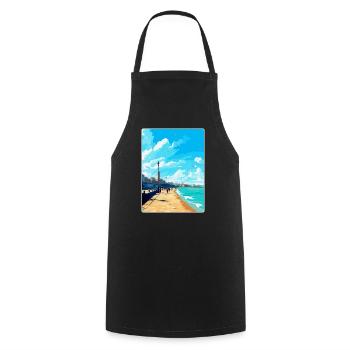 Margate Angleterre Royaume-Uni Affiche de voyage vintage souvenir - Tablier de cuisine - noir - Devant - AI Model Male 185 dark (185cm)