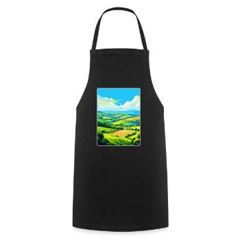 Camel Valley Cornwall England Uk Travel Poster WPA - Cooking Apron - black - Front - AI Model Male 185 dark (185cm)