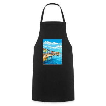 Weymouth England Uk Vintage Reiseposter Souvenir - Kochschürze - Schwarz - Vorne - AI Model Male 185 dark (185cm)
