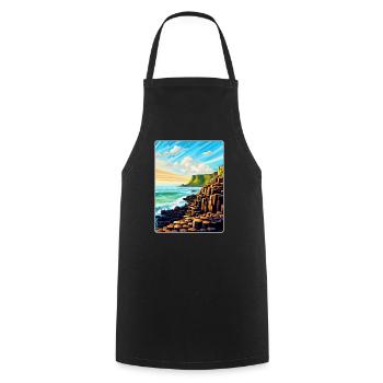 Giant Causeway Irland Uk Reiseposter Souvenir - Kochschürze - Schwarz - Vorne - AI Model Male 185 dark (185cm)