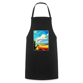 Lincolnshire Wolds Vintage Reiseposter Souvenir - Kochschürze - Schwarz - Vorne - AI Model Male 185 dark (185cm)