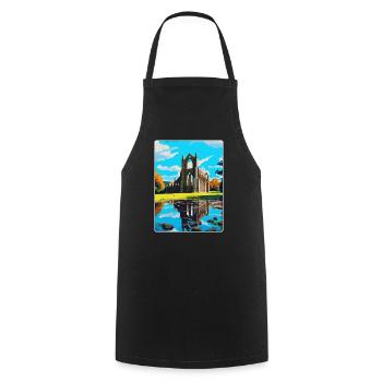 Bolton Abbey England Uk Travel Poster Souvenir WPA - Cooking Apron - black - Front - AI Model Male 185 dark (185cm)