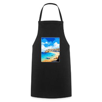 St Ives Cornwall England Vereinigtes Königreich Vintage Reiseposter - Kochschürze - Schwarz - Vorne - AI Model Male 185 dark (185cm)