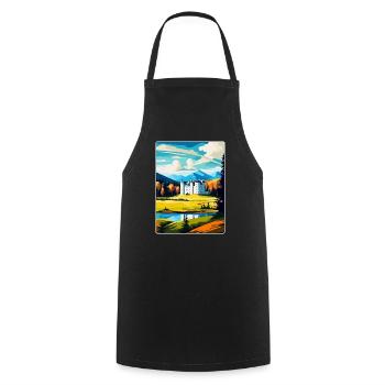 Blair Castle Écosse Royaume-Uni Affiche de voyage vintage WPA - Tablier de cuisine - noir - Devant - AI Model Male 185 dark (185cm)
