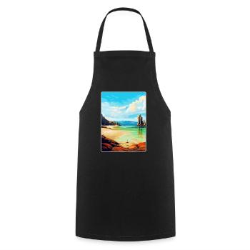 Isle Of Lewis Schottland Vereinigtes Königreich Vintage Reiseposter - Kochschürze - Schwarz - Vorne - AI Model Male 185 dark (185cm)