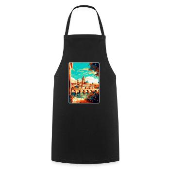 Córdoba Spanien Vintage Reiseplakat WPA Souvenir - Kochschürze - Schwarz - Vorne - AI Model Male 185 dark (185cm)