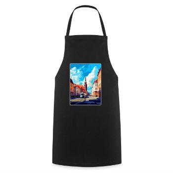 Ostrava Czech Republic Vintage Travel Poster WPA - Cooking Apron - black - Front - AI Model Male 185 dark (185cm)