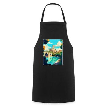 Avignon Frankreich Vintage Reiseplakat Souvenir WPA - Kochschürze - Schwarz - Vorne - AI Model Male 185 dark (185cm)