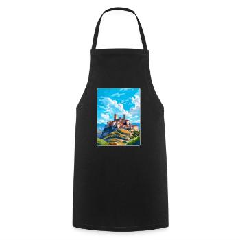 Avila Spain Vintage Travel Poster WPA Art Souvenir - Cooking Apron - black - Front - AI Model Male 185 dark (185cm)