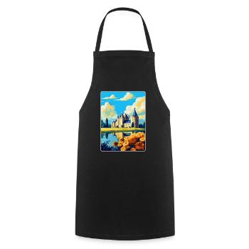 Vallée de la Loire France Affiche de voyage vintage souvenir - Tablier de cuisine - noir - Devant - AI Model Male 185 dark (185cm)